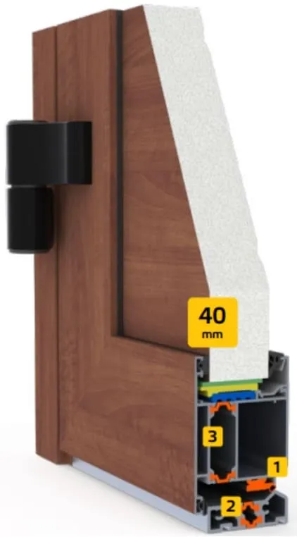 side door frame and leaf panel 40mm